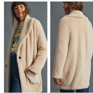 Anthropologie Sanctuary Elena Faux Fur Plush Shawl Coat